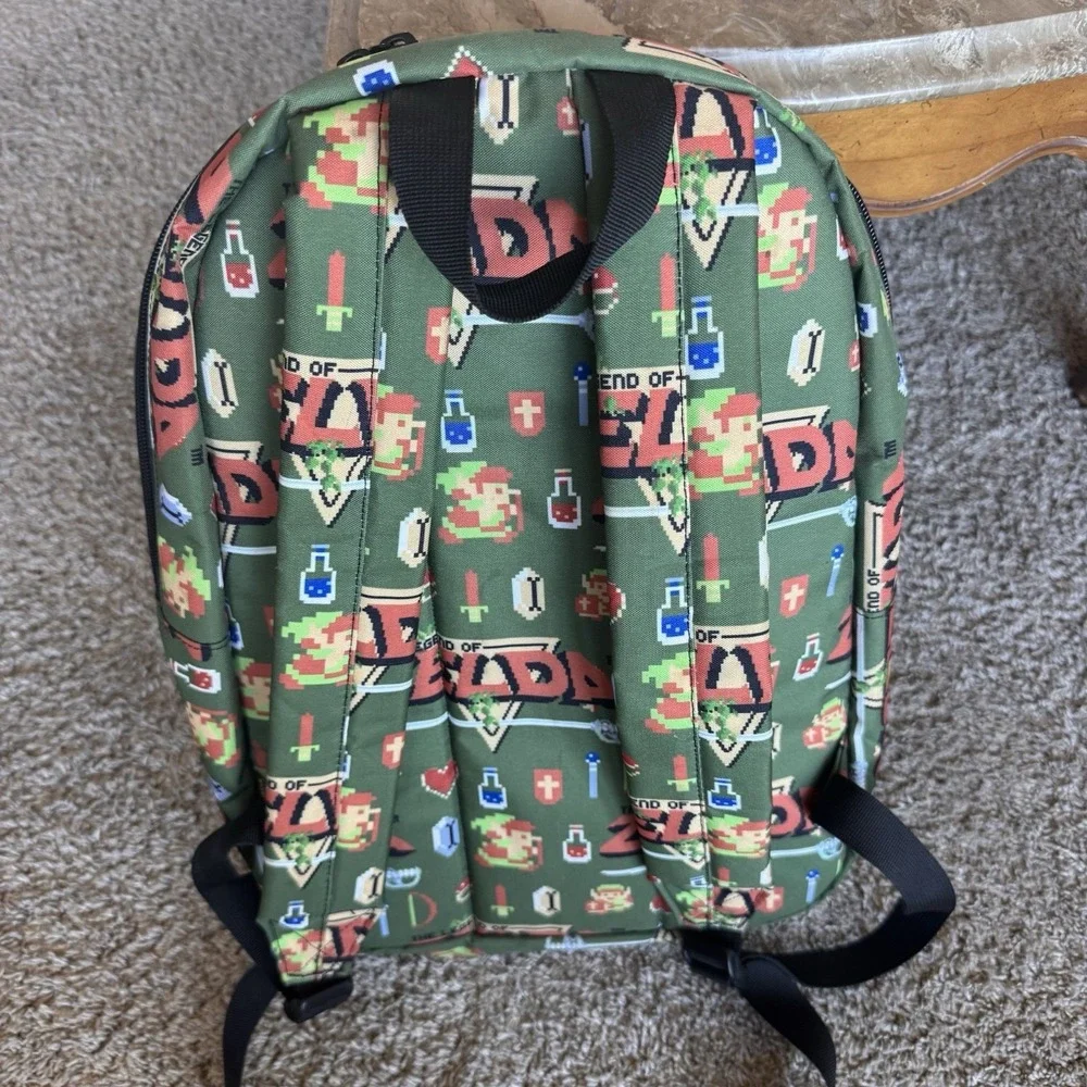 The Legend Of Zelda ~ Pixel Print All Over ~ Full Size Backpack ~ NWOT